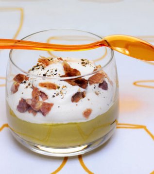 creme de pois cassés à la chantilly de Reblochon